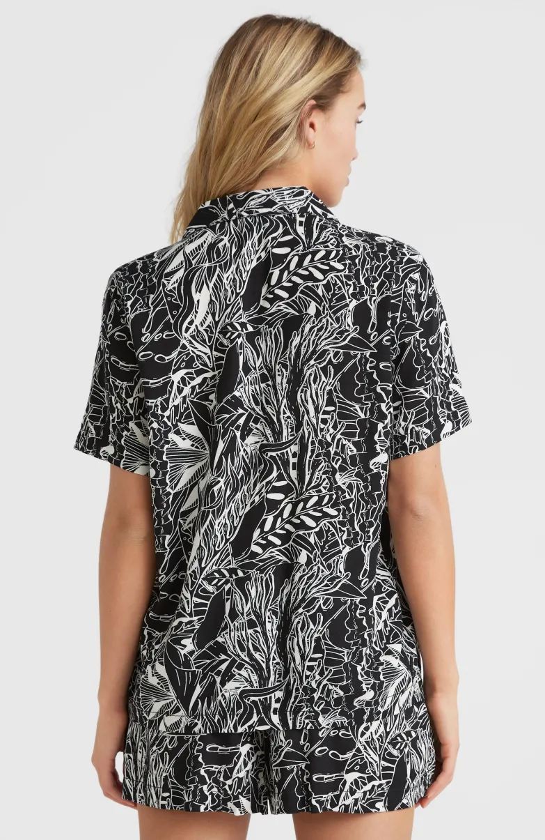 Blouse Ocean Mission | White . Black Comic Seaweed
