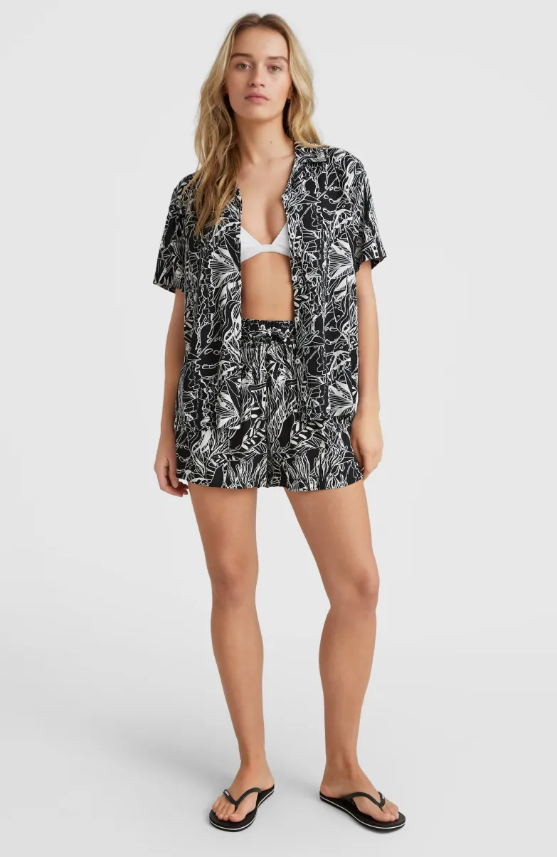 Blouse Ocean Mission | White . Black Comic Seaweed