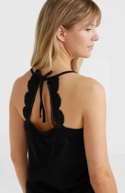 Essentials Ava Tanktop Met Kant | Black Out