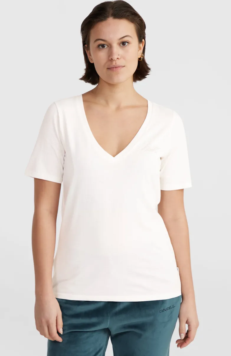 Essentials T-shirt Met V-hals | Snow White