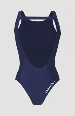 Logo High Neck Badpak | Blueberry
