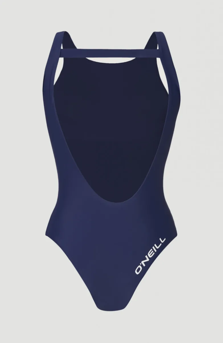 Logo High Neck Badpak | Blueberry
