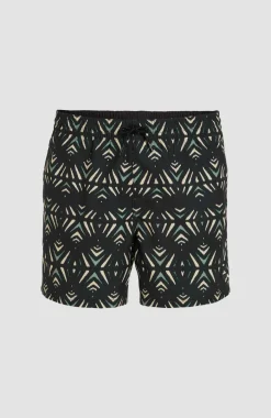 Mix And Match Cali Print 15'' Zwembroek | Black Fade IKAT