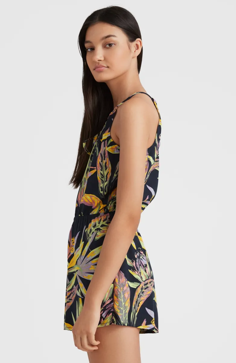 Playsuit Leina | Black Tropical Flower