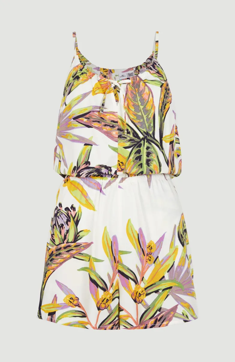 Playsuit Leina | White Tropical Flower