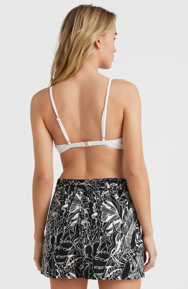 Short Java Wave Met Hoge Taille | White . Black Comic Seaweed