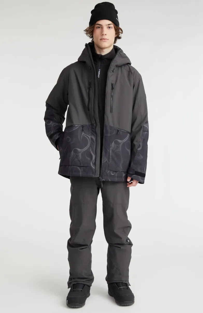 Ski Jas Texture | Black Out Colour Block