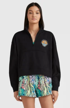Sweater Cove Met Halve Rits | Black Out