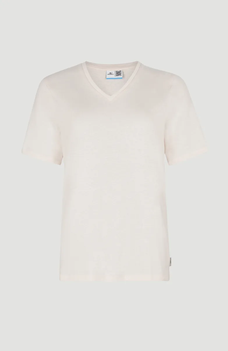 T-shirt Essentials Met V-hals | Peach Whip
